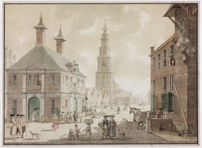 Grote Markt con balanza y posada Het Gouden Hoofd de Jan Bulthuis